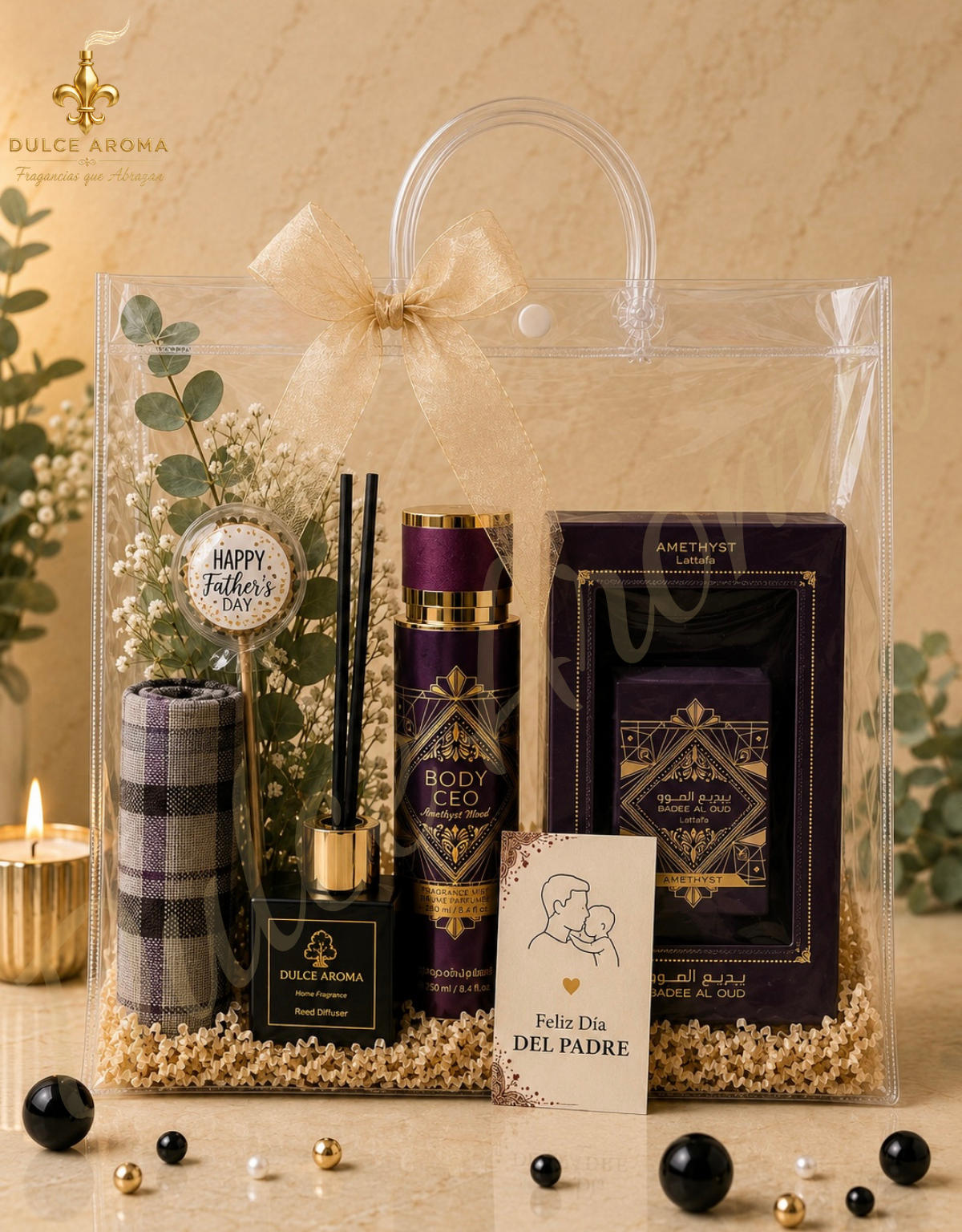 🎁 Caja de Regalo Aromática para Papá | Bade’e Al Oud Oud Amethyst – Lattafa