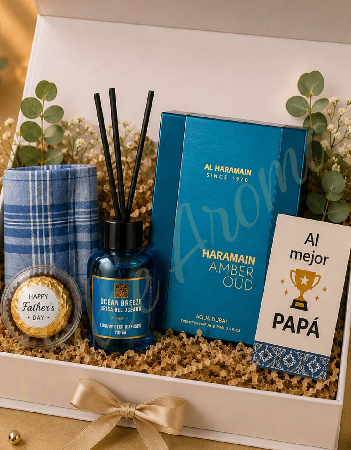 🎁 Regalo Aromático para Papá | 
Haramain Amber Oud Aqua Dubai