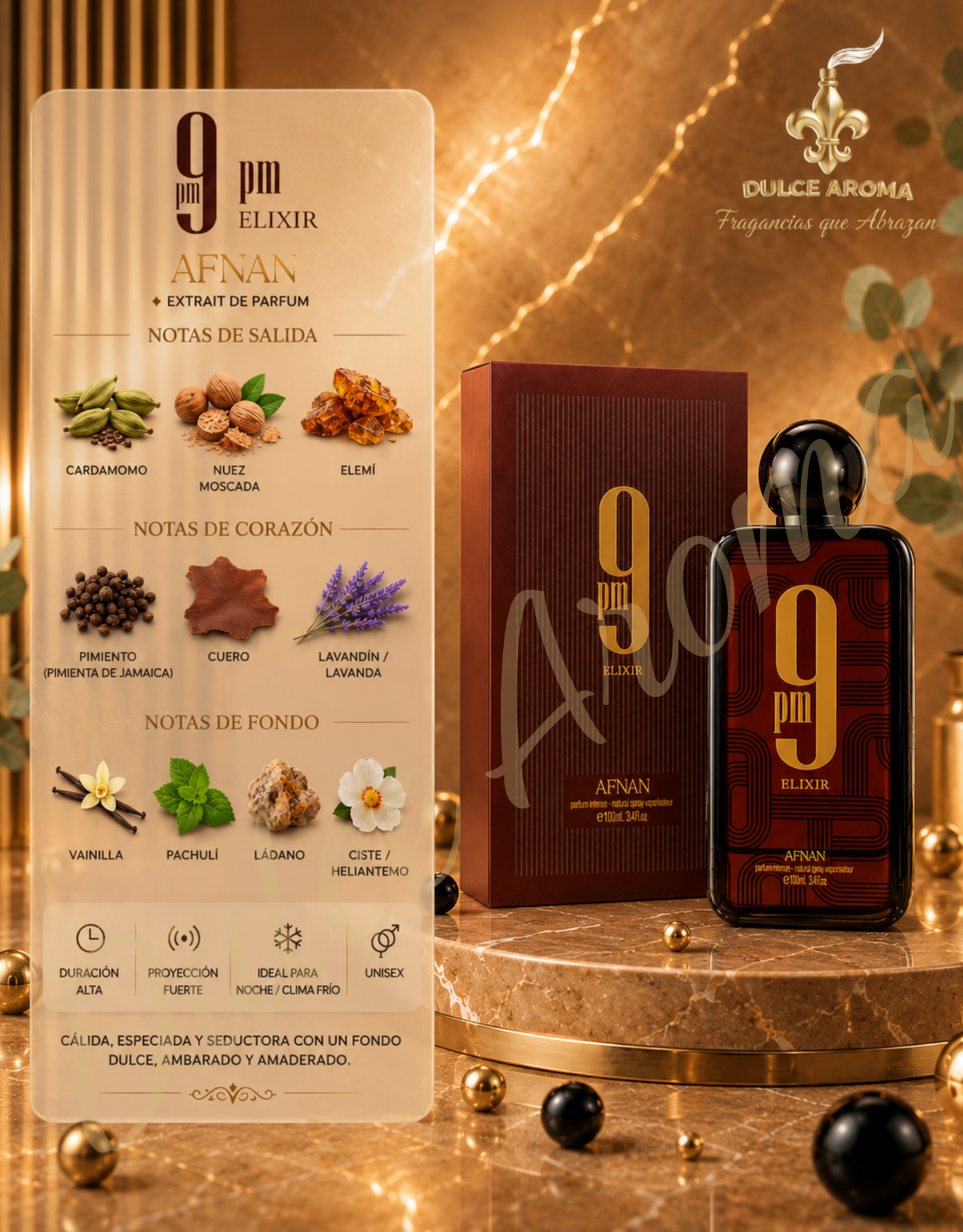 9 pm Elixir  3.4 onz EDP - Afnan