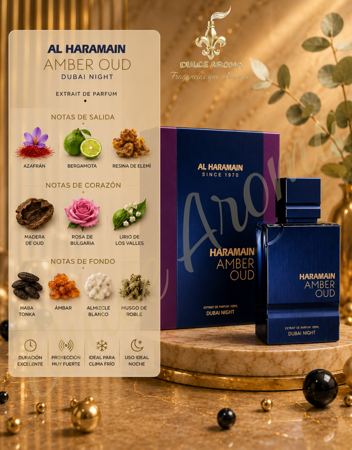 Al Haramain Amber Oud Night Aqua Dubai - 2.5 oz Ext Perfume
