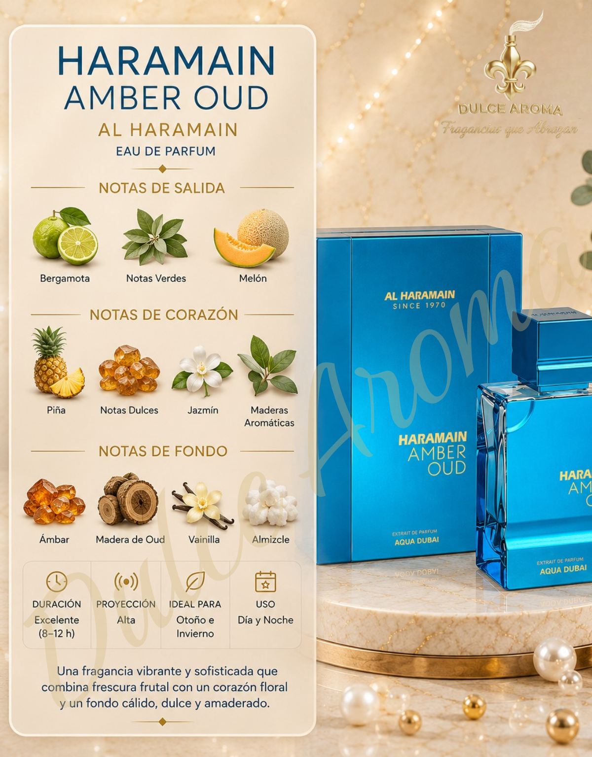 Amber Oud Aqua Dubai  2.5 oz - Ext de Perfume – Al Haramain