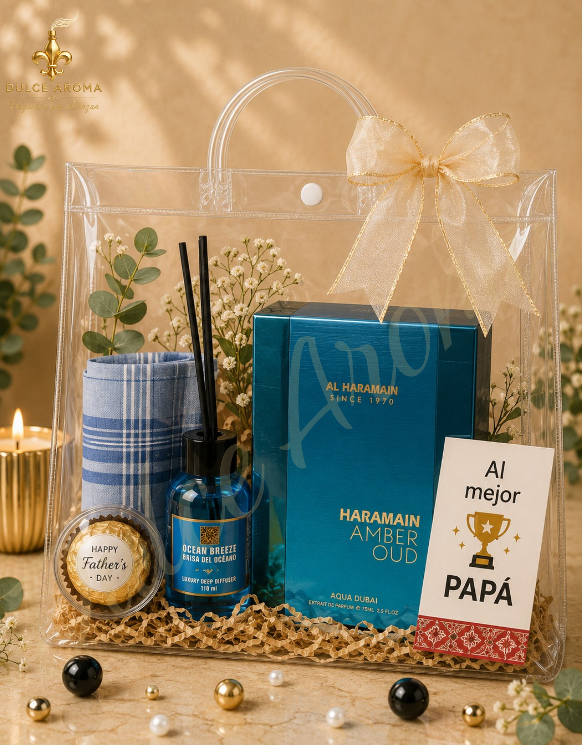 🎁 Regalo Aromático para Papá | 
Haramain Amber Oud Aqua Dubai