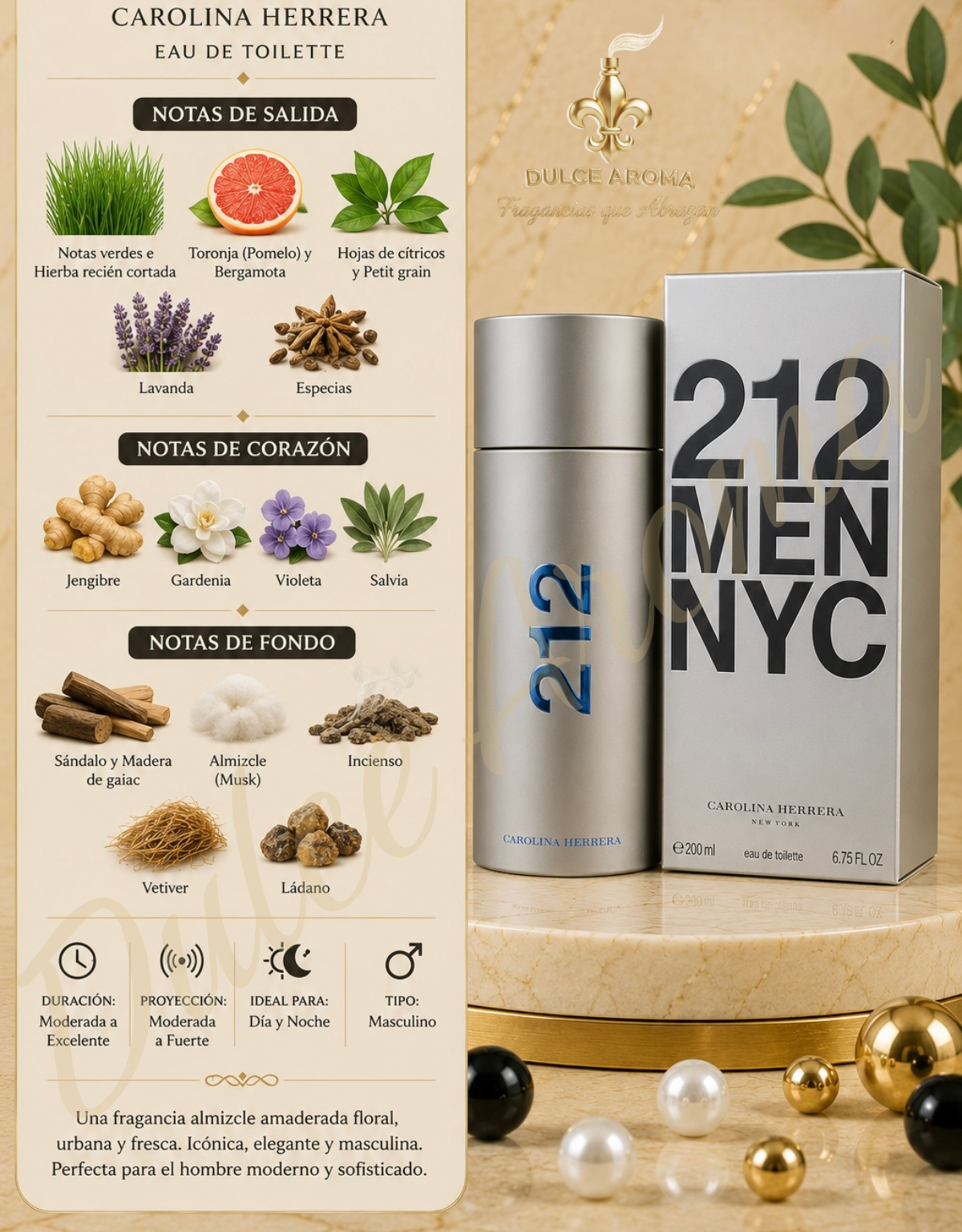 212 NYC Men – Carolina Herrera EDT 3.4 onz