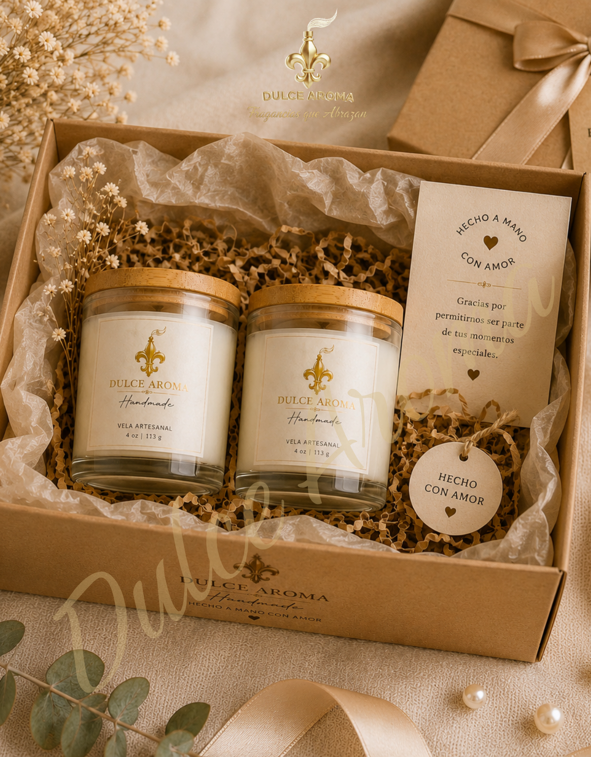 Set de Regalo con 2 Velas Aromáticas Handmade | 4 oz | Fragancias Artesanales